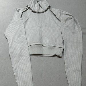 Maniere De Voir gray cropped sweater
